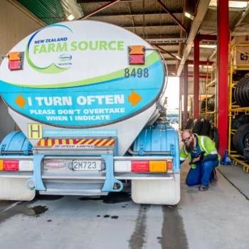 Carters Tyre Service Gore Gallery Image of staff working on Farm Source Truck